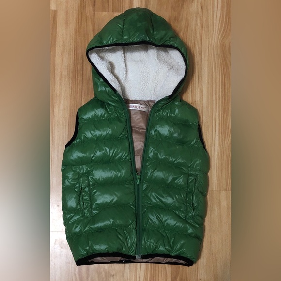 Other - Green Puffer Vest with Hood